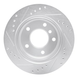 BMW 323CI Brake Rotor (1) - Rear Right - R1 Concepts - Drilled & Slotted - Silver - `96-`05